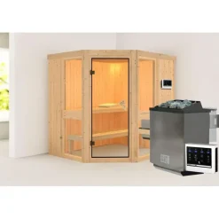 Karibu Amelia 1 inkl. 9 kW Bio-Kombiofen + ext. Steuerung