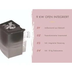 Karibu Angelus inkl. 9 kW Ofen + int. Steuerung
