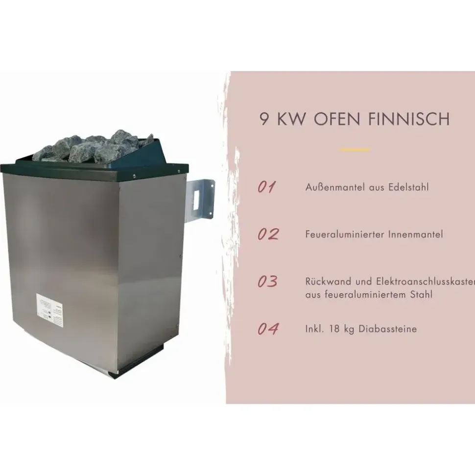 Karibu Angkor 2 inkl. 9 kW Ofen + ext. Steuerung