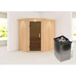 Karibu Carin inkl. 9 kW Ofen + int. Steuerung + Dachkranz