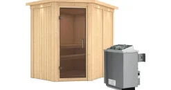 Karibu Carin inkl. 9 kW Ofen + int. Steuerung + Dachkranz