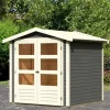 Karibu Carlberg 2 2,13 x 1,97 m terragrau Doppeltür