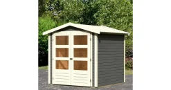 Karibu Carlberg 2 2,13 x 1,97 m terragrau Doppeltür