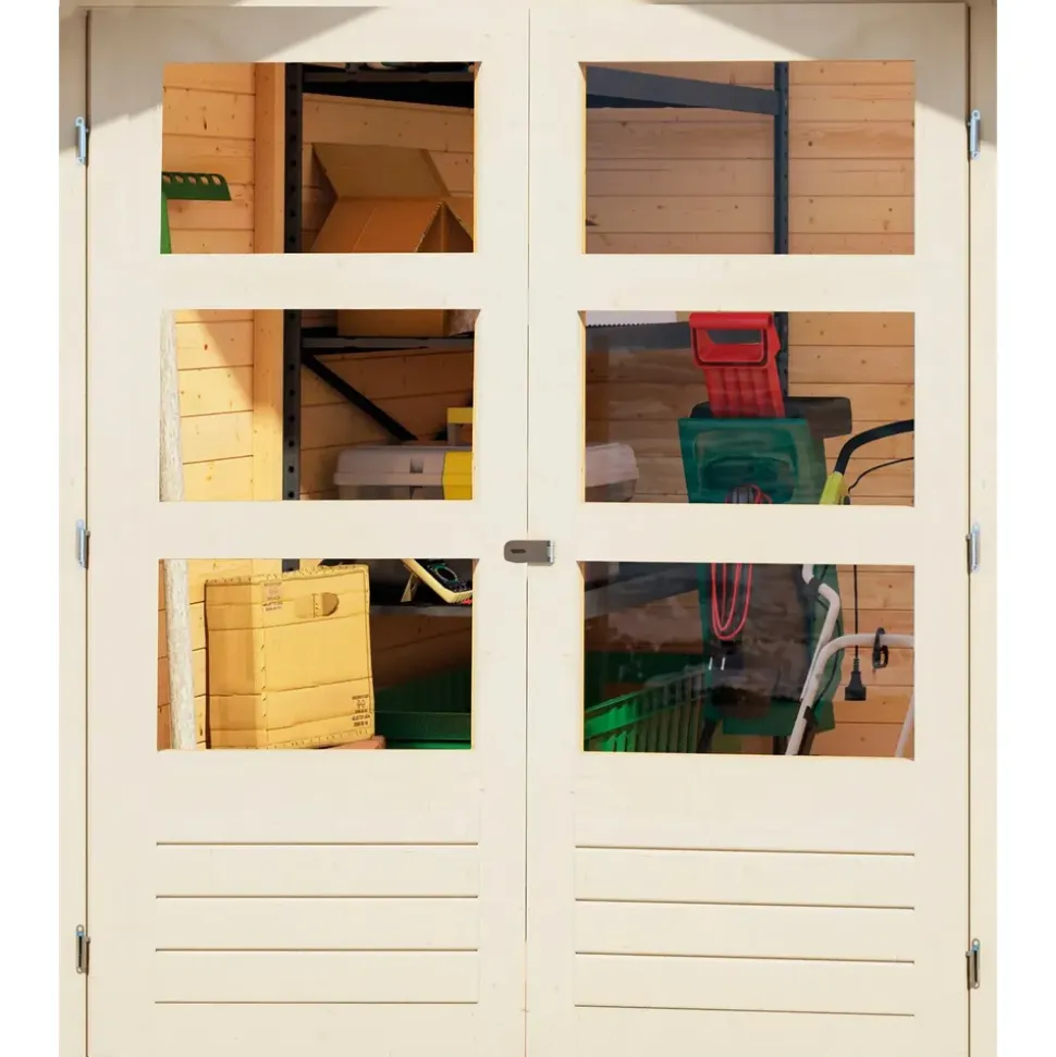Karibu Carlberg 2 2,13 x 1,97 m terragrau Doppeltür