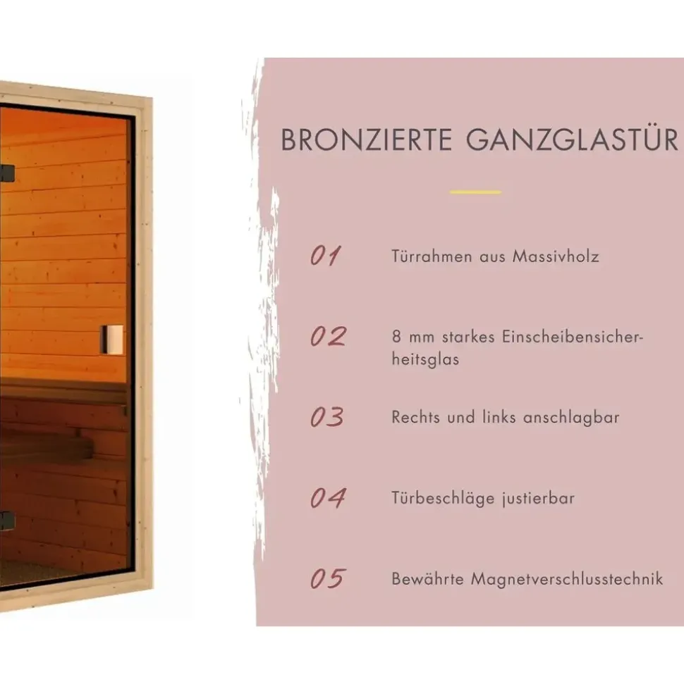 Karibu Danika inkl. 3,6 kW Ofen + int. Steuerung