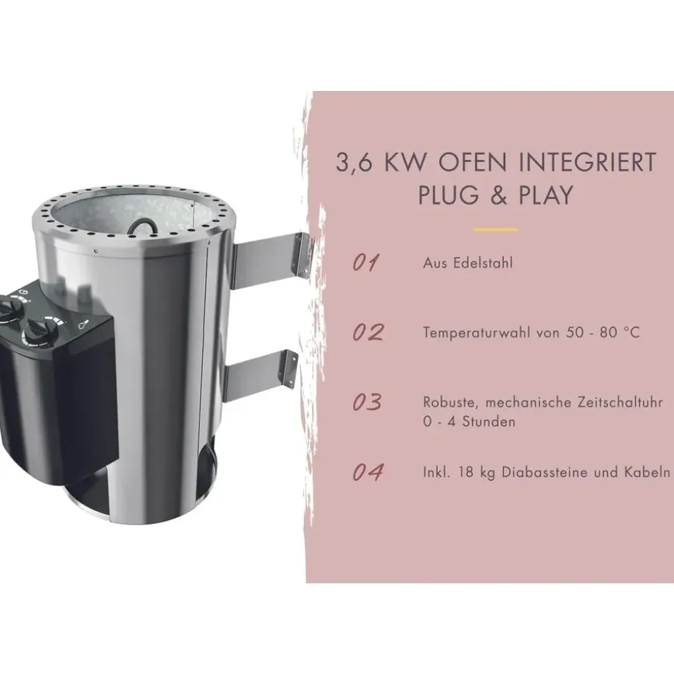 Karibu Danika inkl. 3,6 kW Ofen + int. Steuerung