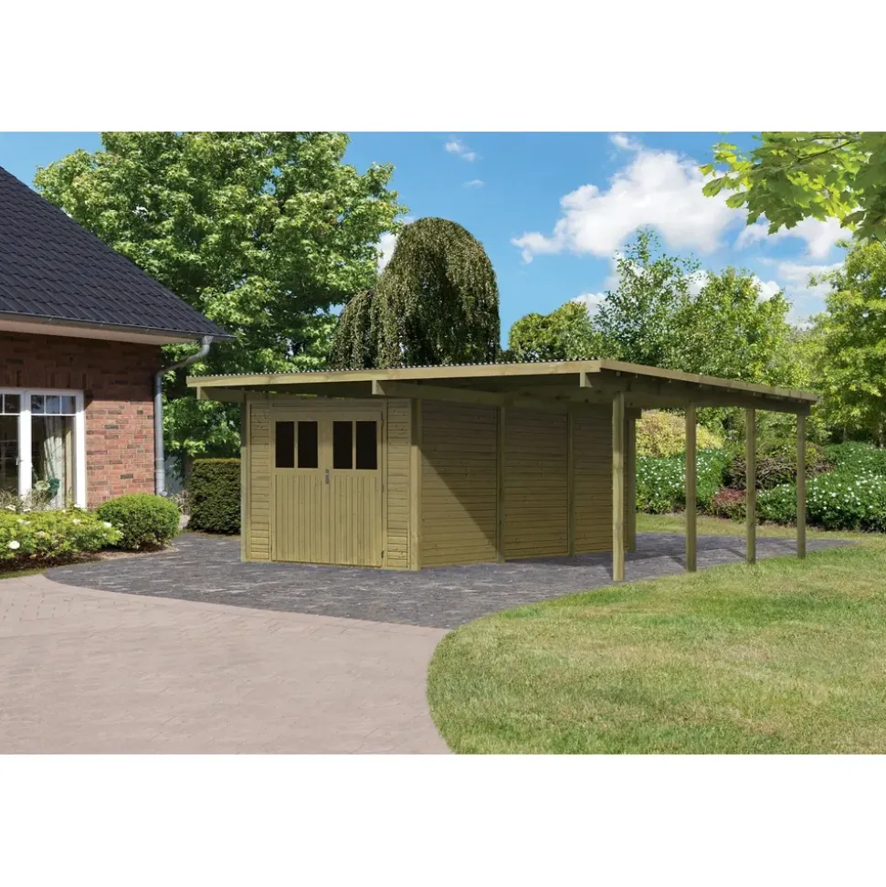 Karibu Eco Carport mit Abstellraum 3 5,09 x 5,76 m kdi