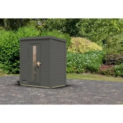 Karibu Gartensauna Saunahaus Hytti 0 terragrau Energiesparende Saunatür Ohne Ofen