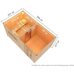 Karibu Gartensauna Saunahaus Hytti 6 naturbelassen Energiesparende Saunatür Ohne Ofen