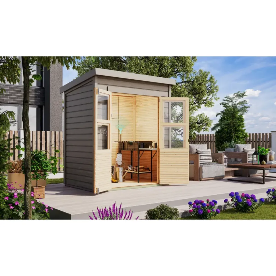 Karibu Merseburg 2 1,82 x 1,26 m grau