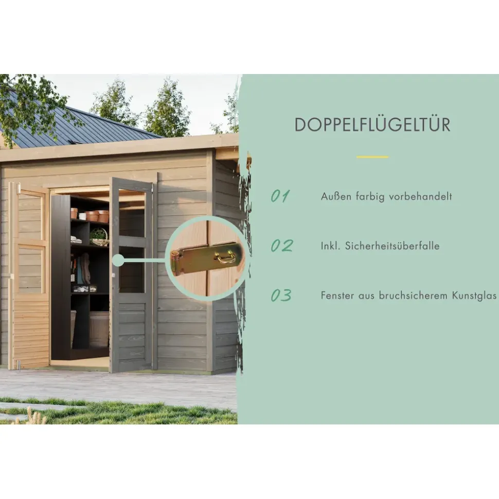 Karibu Merseburg 2 1,82 x 1,26 m grau