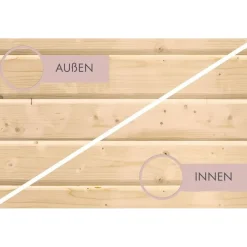Karibu 38 mm Saunahaus Ares 3 Naturbelassen/Graualuminium ohne Ofen