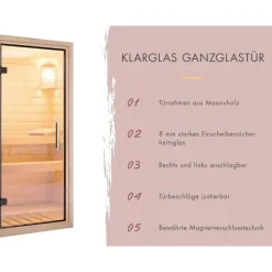 Karibu 38 mm Saunahaus Ares 3 Naturbelassen/Graualuminium ohne Ofen