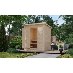 Karibu Saunahaus Hytti 2 inkl. 9 kW Bio-Kombiofen + ext. Steuerung Natur