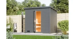 Karibu Saunahaus Hytti 3 ohne Ofen terragrau
