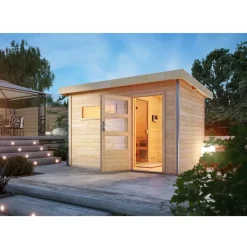 Karibu Skrollan 1 inkl. 9 kW Bio-Kombiofen + ext. Steuerung
