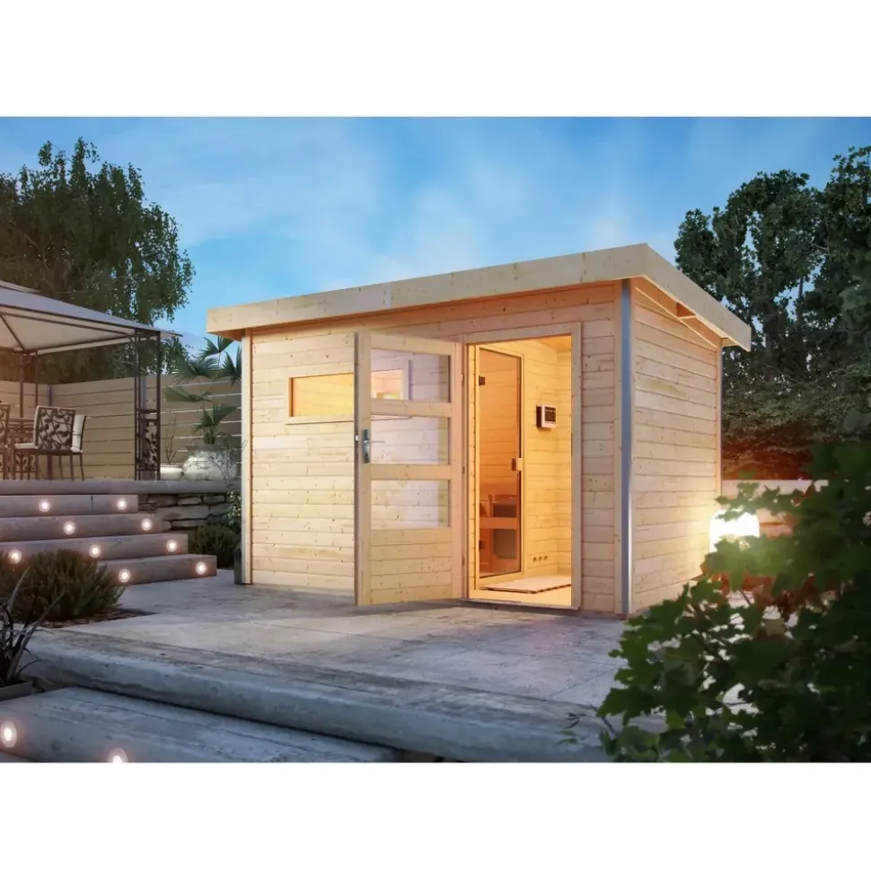 Karibu Skrollan 1 inkl. 9 kW Bio-Kombiofen + ext. Steuerung