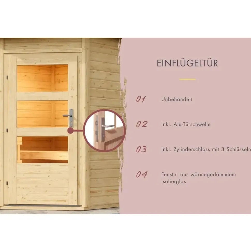Karibu Skrollan 1 inkl. 9 kW Bio-Kombiofen + ext. Steuerung