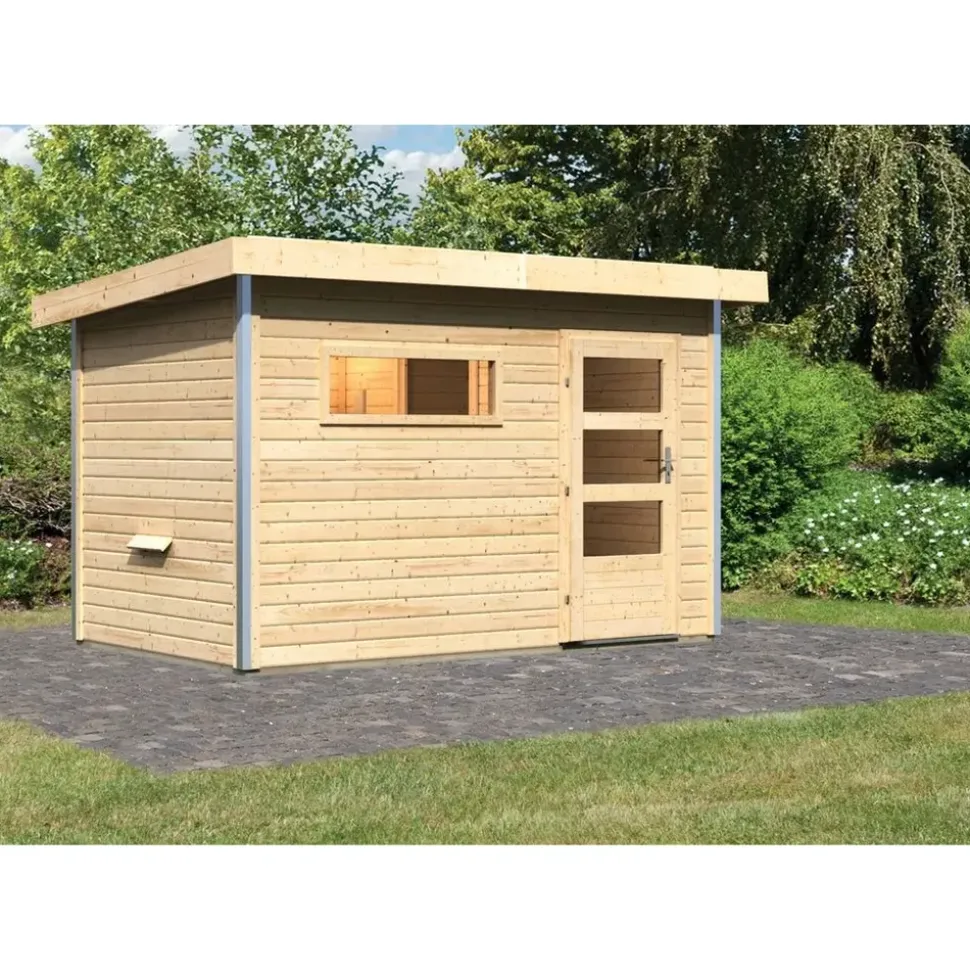 Karibu Skrollan 1 inkl. 9 kW Bio-Kombiofen + ext. Steuerung