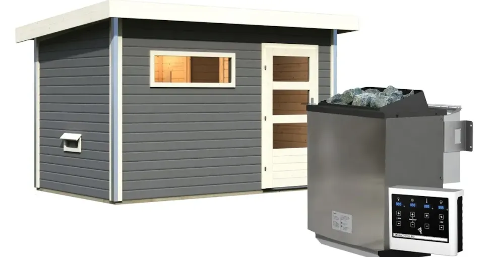 Karibu Skrollan 1 inkl. 9 kW Bio-Kombiofen + ext. Steuerung