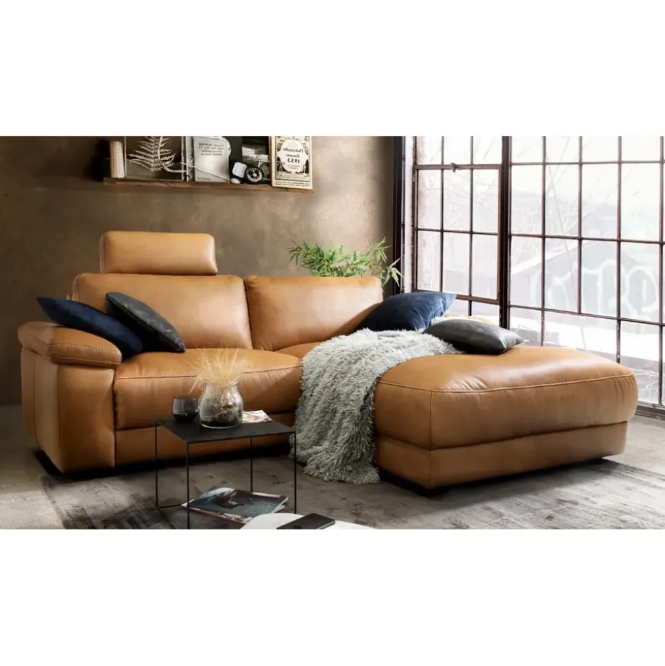 KAWOLA Ecksofa Lola Leder Recamiere rechts