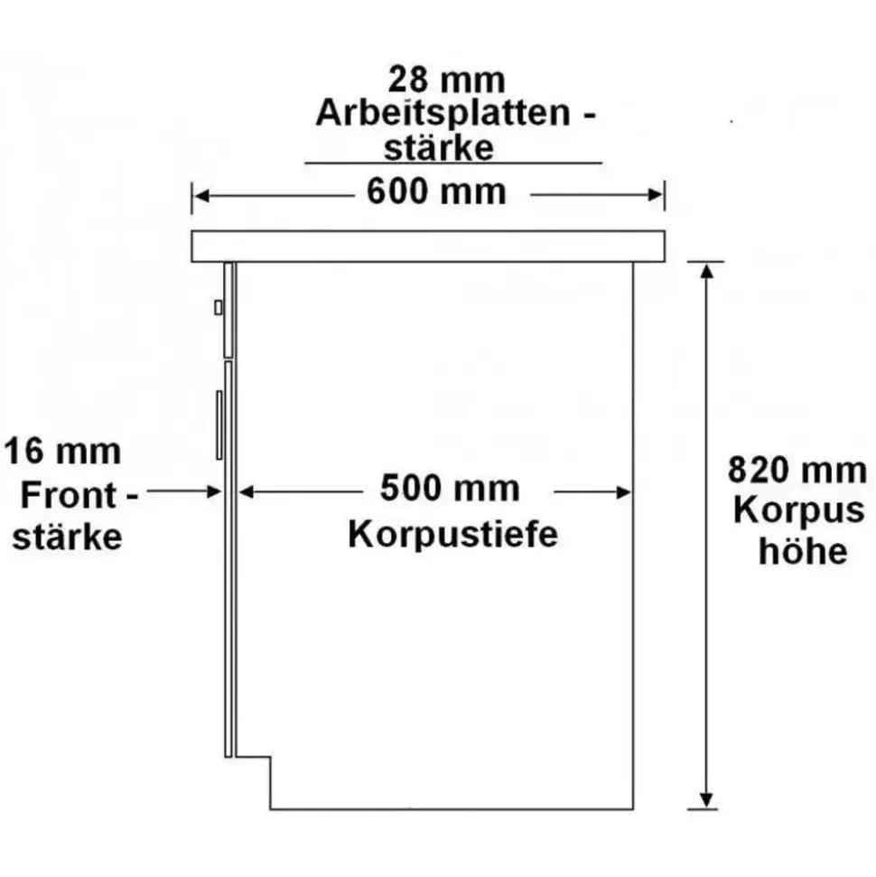 Küchen-Preisbombe Küchenzeile Omega Mini 180 cm Schwarz-Weiß