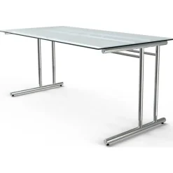 Kerkmann Schreibtisch Artline 160 cm Glas grau