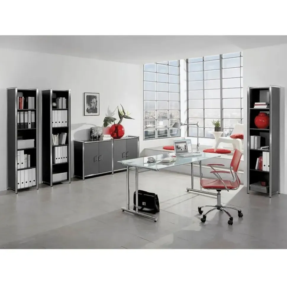 Kerkmann Schreibtisch Artline 160 cm Glas grau