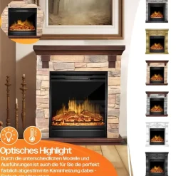 Kesser Elektrokamin LED 3D-Flame braun
