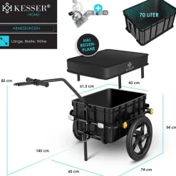 Kesser Fahrradlastenanhänger schwarz