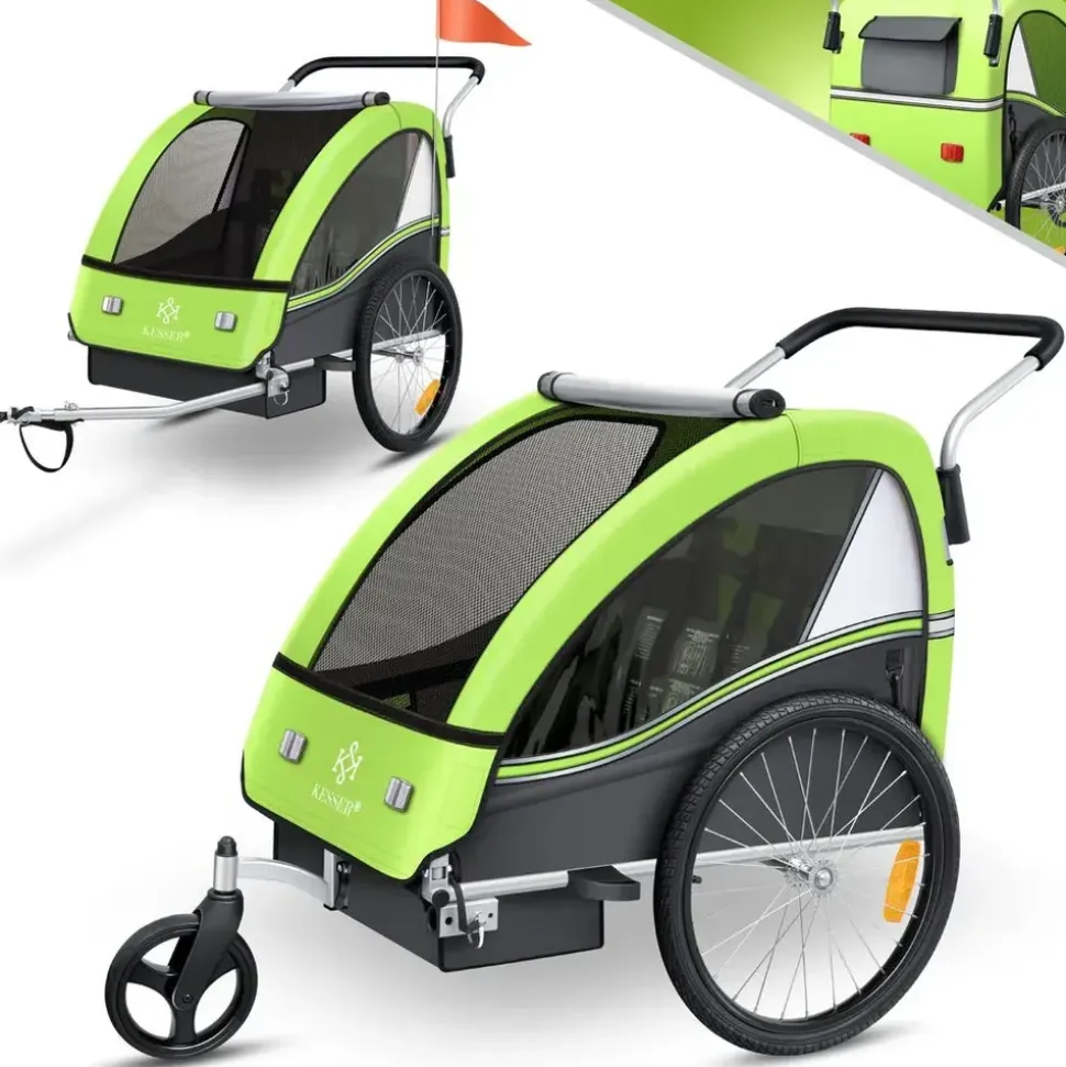Kesser Kinderfahrradanhänger Sport-RX 2 in 1 hellgrün
