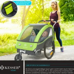 Kesser Kinderfahrradanhänger Sport-RX 2 in 1 hellgrün