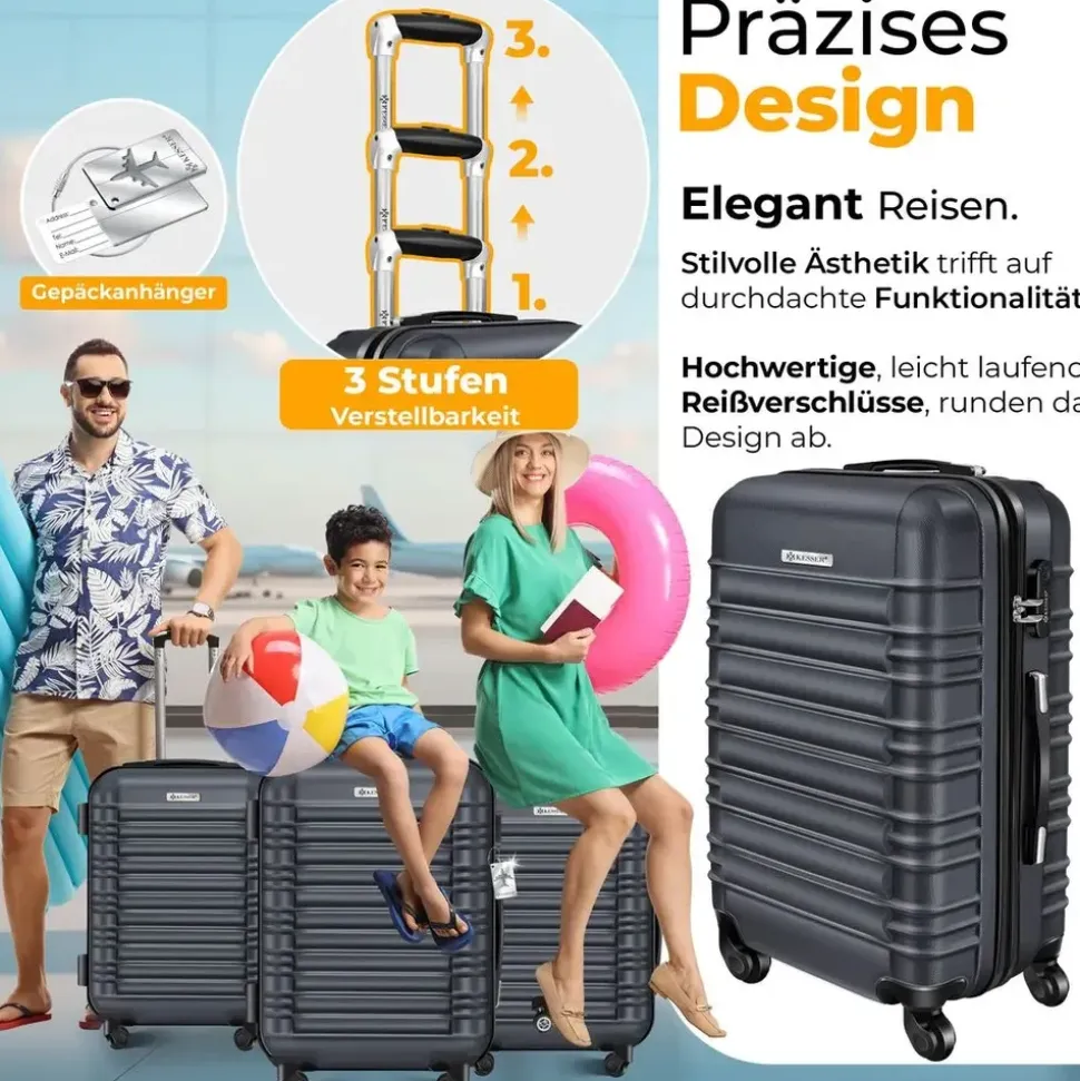 Kesser Koffer-Set 3-tlg. grau