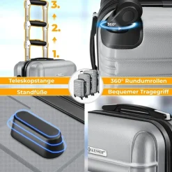 Kesser Koffer-Set 4-tlg. silber/kunststoff