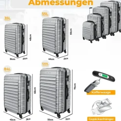Kesser Koffer-Set 4-tlg. silber/kunststoff