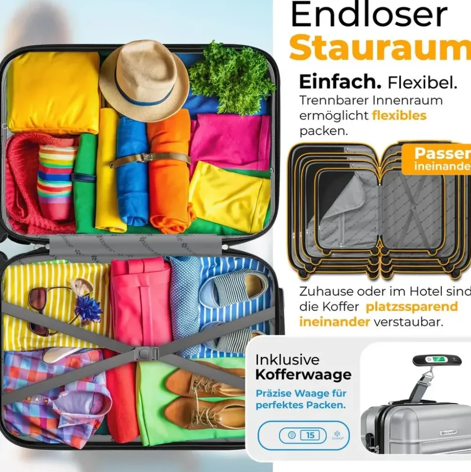 Kesser Koffer-Set 4-tlg. silber/kunststoff