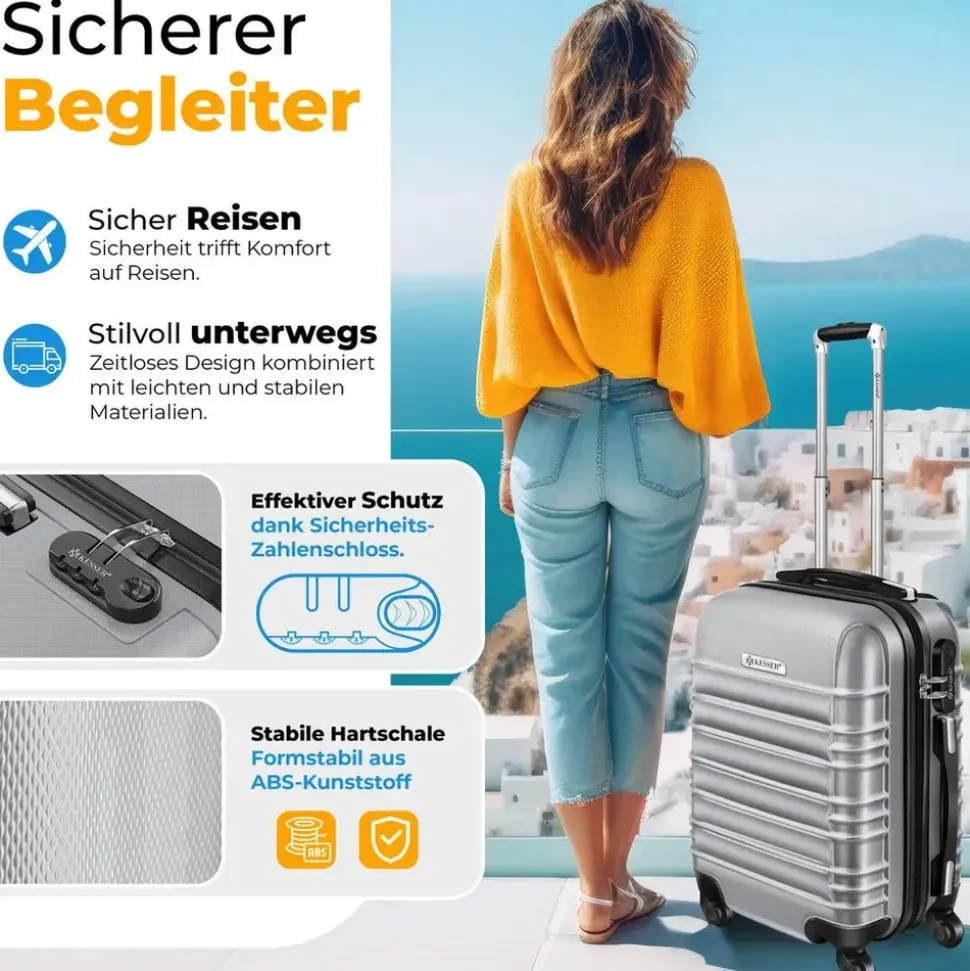 Kesser Koffer-Set 4-tlg. silber/kunststoff