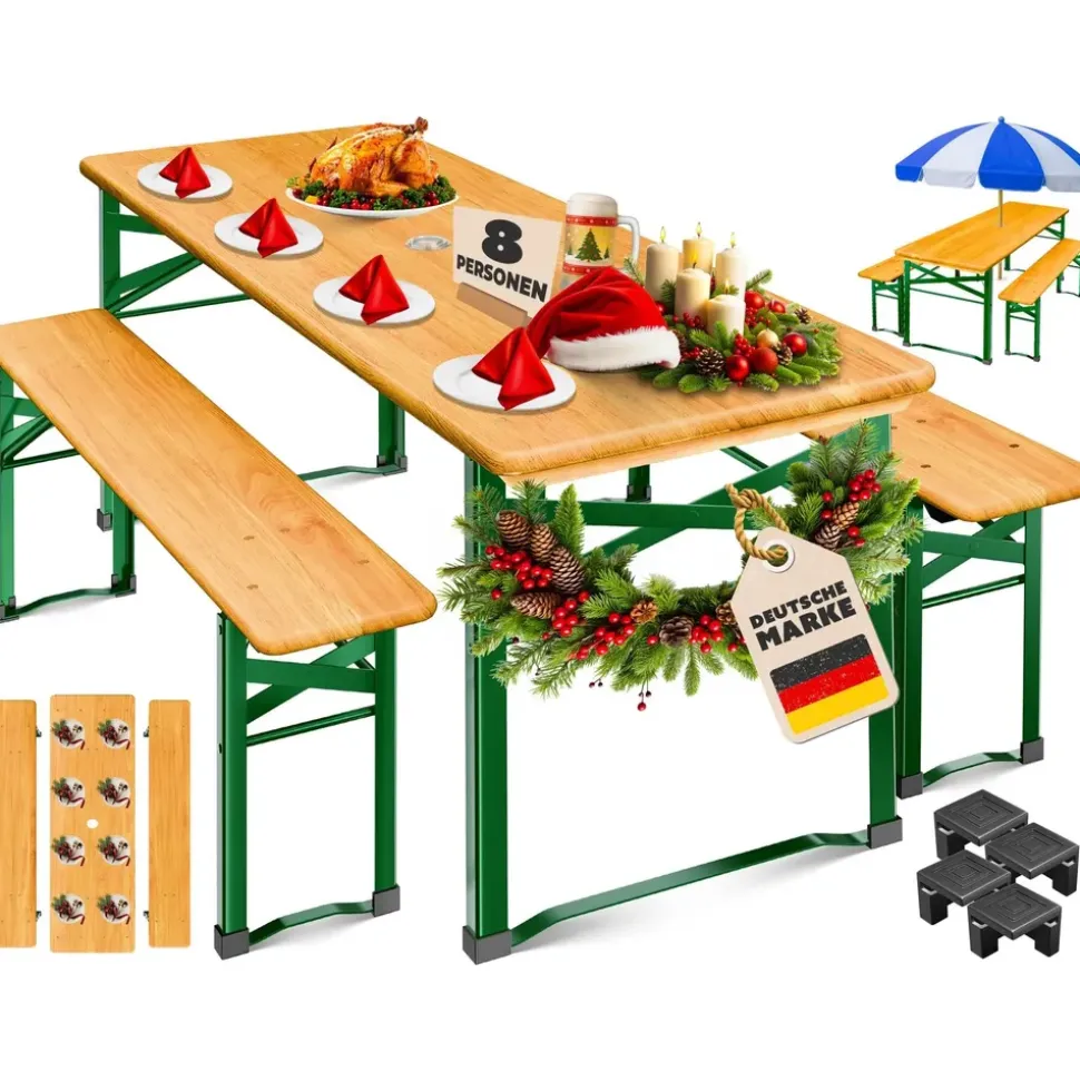 Kesser Outdoor & Indoor Set 3-tlg. natur klappbar