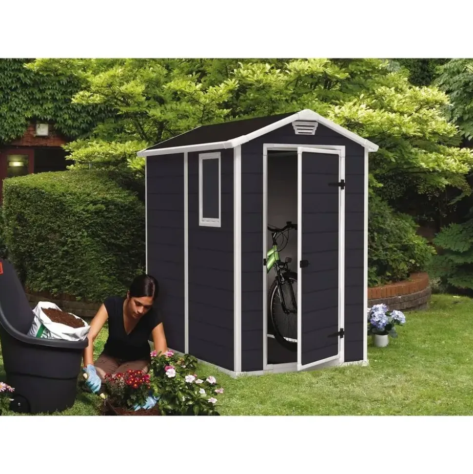 KETER Gartenhaus Manor 1,30 x 1,92 m Anthrazit