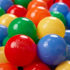 KiddyMoon 1200 ∅ 6cm kinder bälle für bällebad spielbälle baby Plastikbälle Made In EU, Gelb/Grün/Blau/Rot/Orange