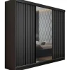 kier furniture Schiebetürenschrank Malani 200 x 205 x 59 cm Schwarz/Grau