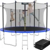 Kinetic Sports Salto Plus 400 cm  inkl. Sicherheitsnetz, Regenplane und Leiter  Blau