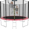 Kinetic Sports Trampolin Outdoor Salto 250 cm inkl. Sicherheitsnetz und Leiter Pink