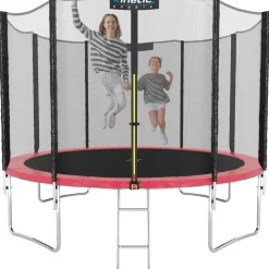 Kinetic Sports Trampolin Outdoor Salto 250 cm inkl. Sicherheitsnetz und Leiter Pink