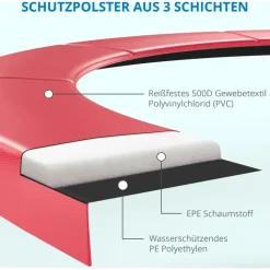 Kinetic Sports Trampolin Outdoor Salto 250 cm inkl. Sicherheitsnetz und Leiter Pink