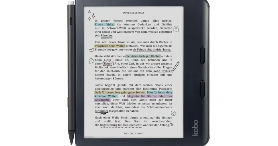 KOBO Libra Colour 32 GB Schwarz inkl. Stylus