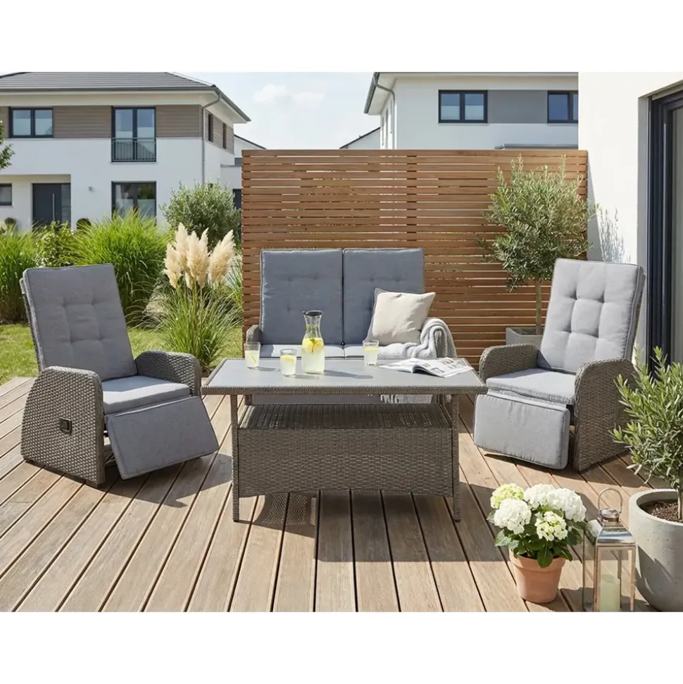 Konifera Vigo Gartenlounge-Set 8-tlg. grau