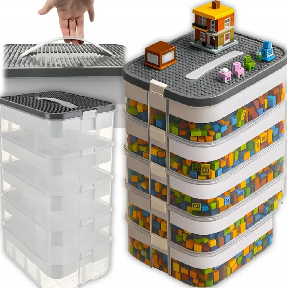 Kruzzel Stapelbox 35 l 4-tlg. transparent