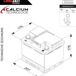 LANGZEIT Batterien Langzeit Starter Autobatterie 45Ah 12V