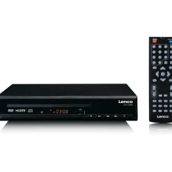 Lenco DVD-120 DVD-Player - HDMI und SCART Anschluss - USB Wiedergabe - MP3,MPG,MPEG4,AVI - Audio und Video Out - Fernbedienung -Schwarz, DVD-120BK, Kompakt